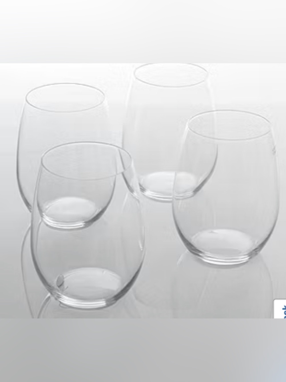Martha Stewart Clear Stemless Wine Glasses - Set of 4